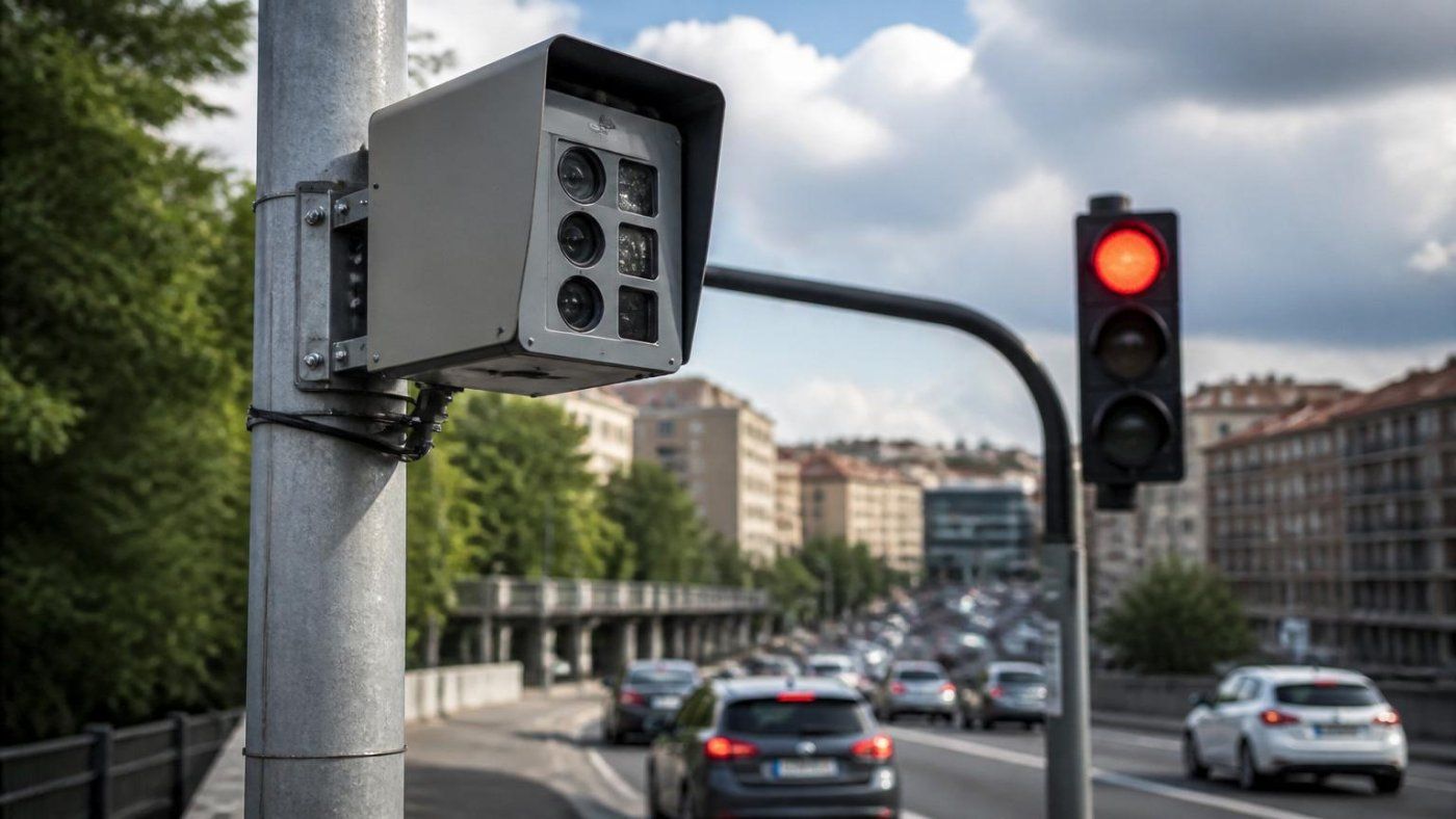 Pamplona estrena 4 radares con IA que cazan móvil, cinturón y semáforo en rojo desde junio