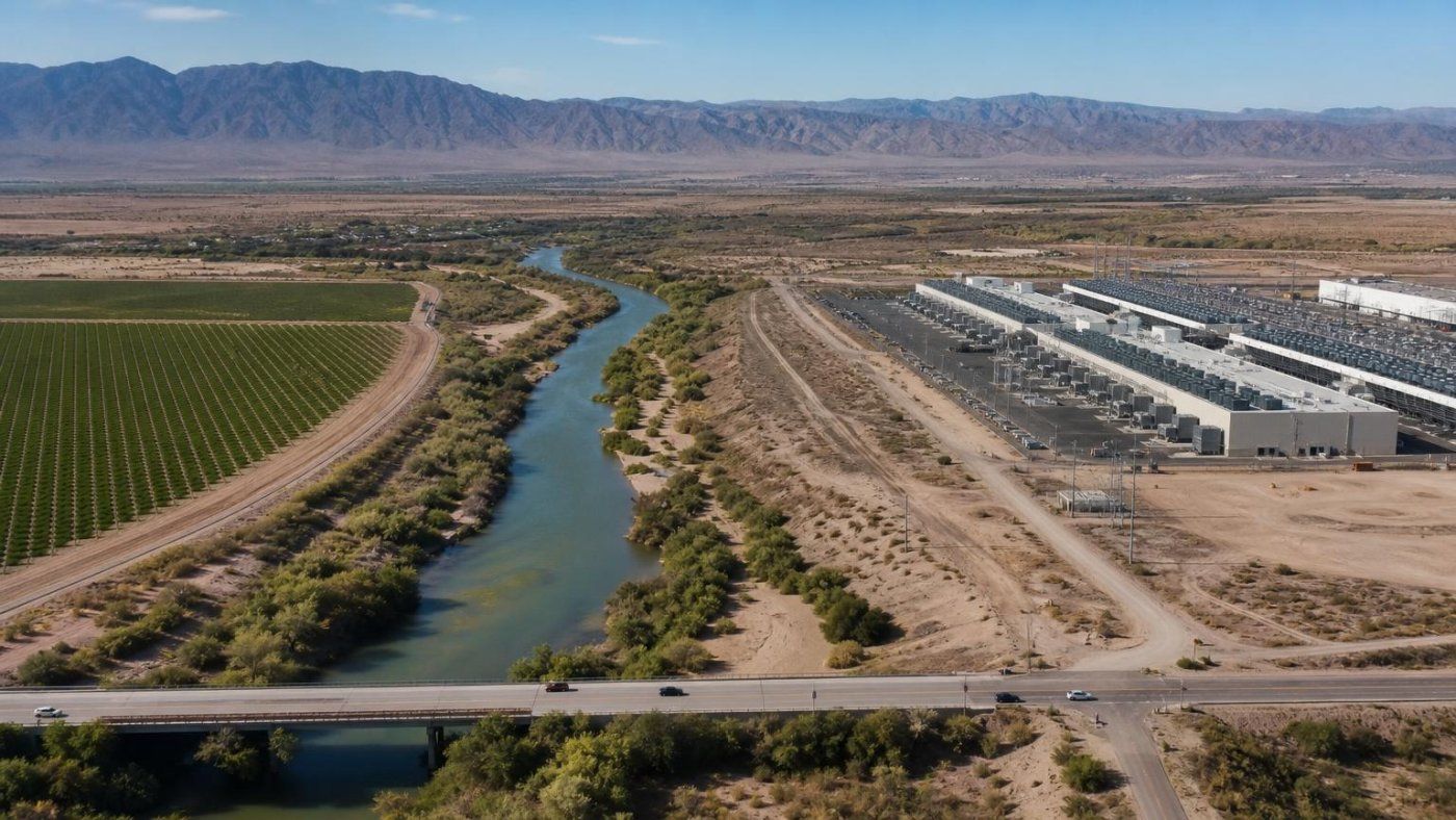 Centro de datos de IA en California pide 287 millones de galones al año al río Colorado tras fallar su plan de reciclaje