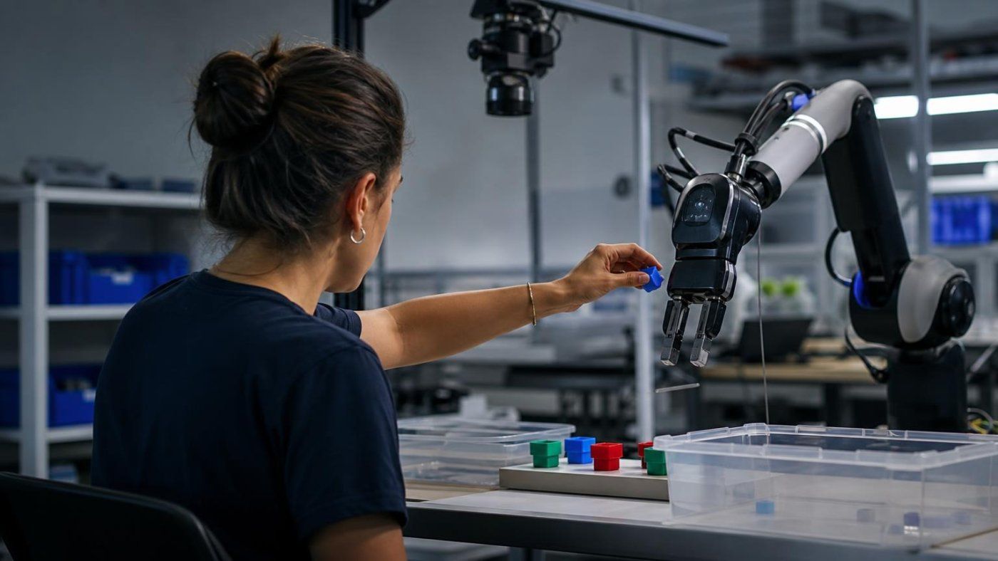 GEN-1.5 aprende robótica con demos de 3 a 12 segundos y sube del 59% al 83% con 5 minutos extra