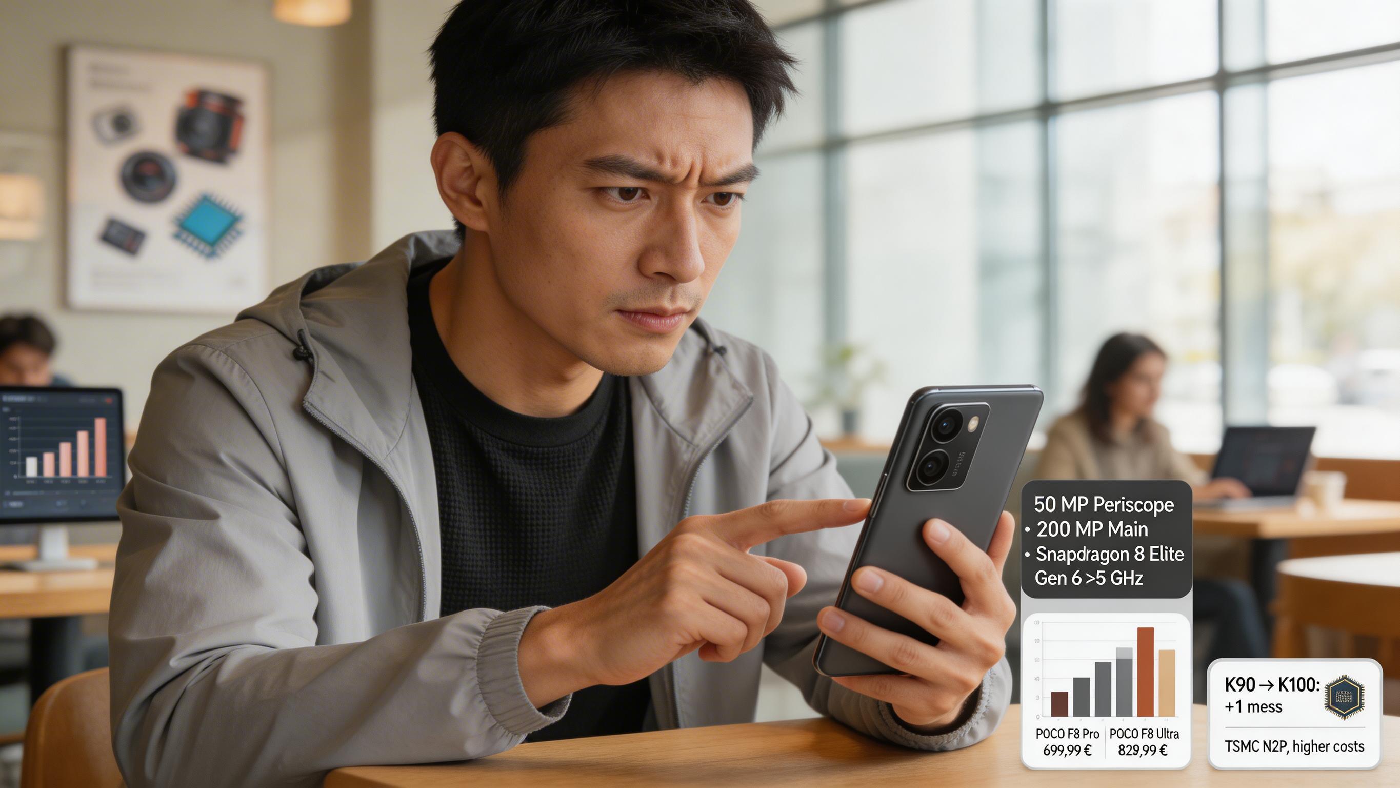 Redmi K100: zoom óptico 5x con teleobjetivo periscopio de 50 MP sin engordar el móvil