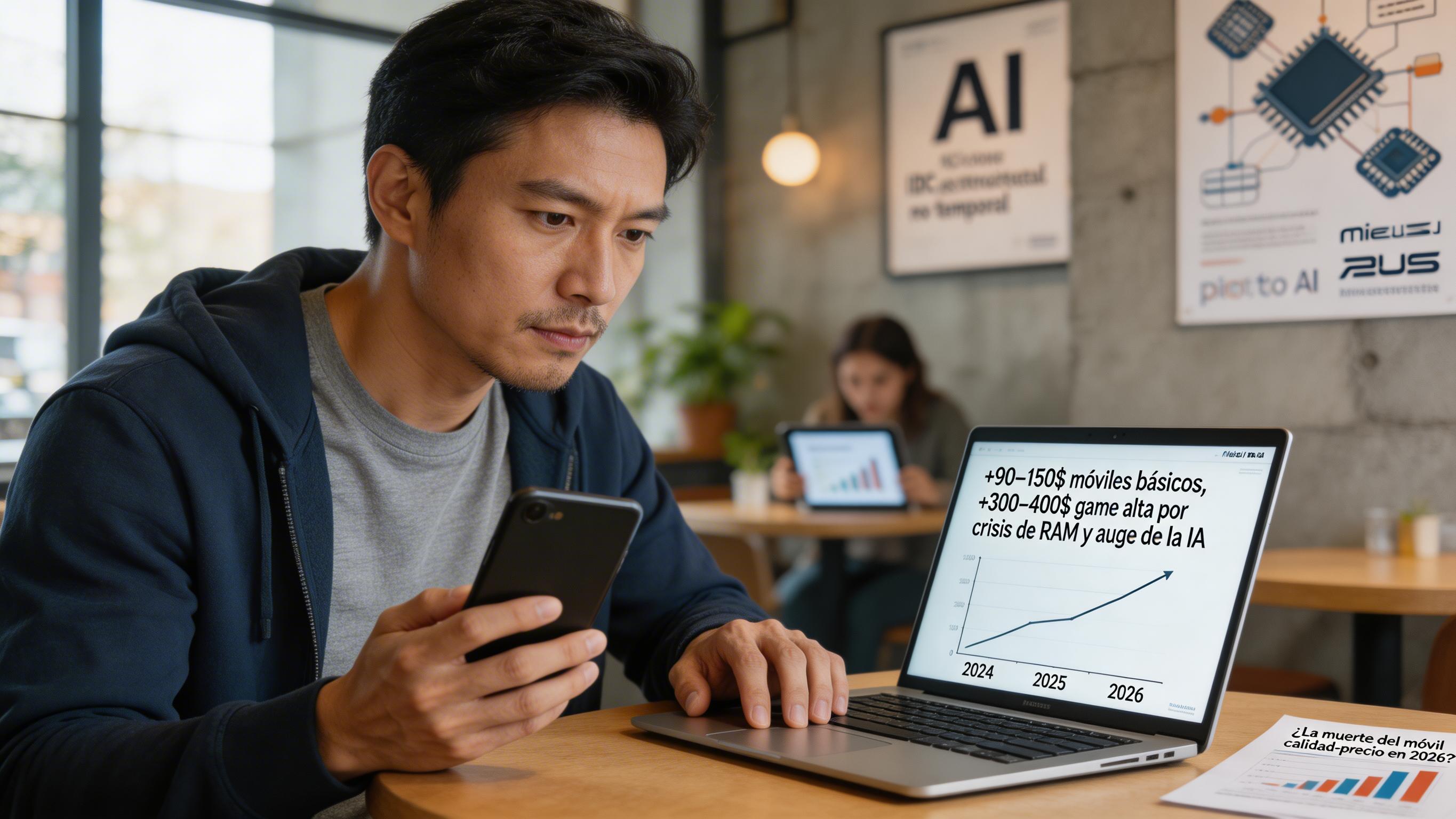 Los móviles básicos subirán entre 90 y 150 dólares por la RAM que se va a la IA