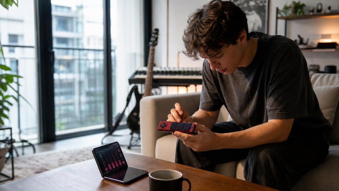 Xiaomi Pocket Guitar: el accesorio plegable con pantalla, Bluetooth y batería ligado al Xiaomi 18 Fold