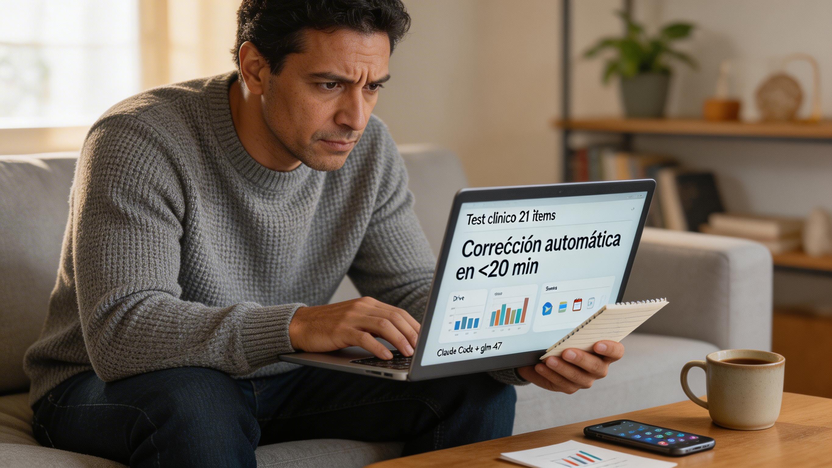 Creó una app para corregir un test clínico de 21 ítems en minutos y sin escribir código