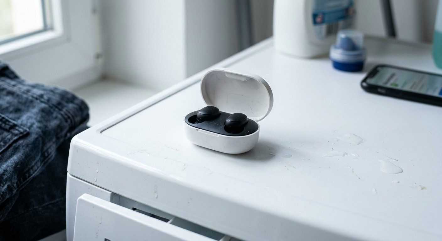 Auriculares de 15 euros sobrevivieron 90 minutos de lavado y siguieron al 100% de carga