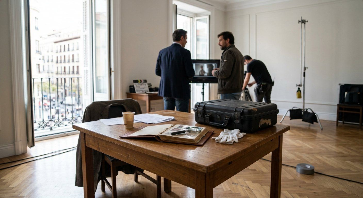 En Madrid 2012, Marcos (Álvaro Morte) y Juan (Patrick Criado) corren por unos sellos falsificados: el fraude como supervivencia