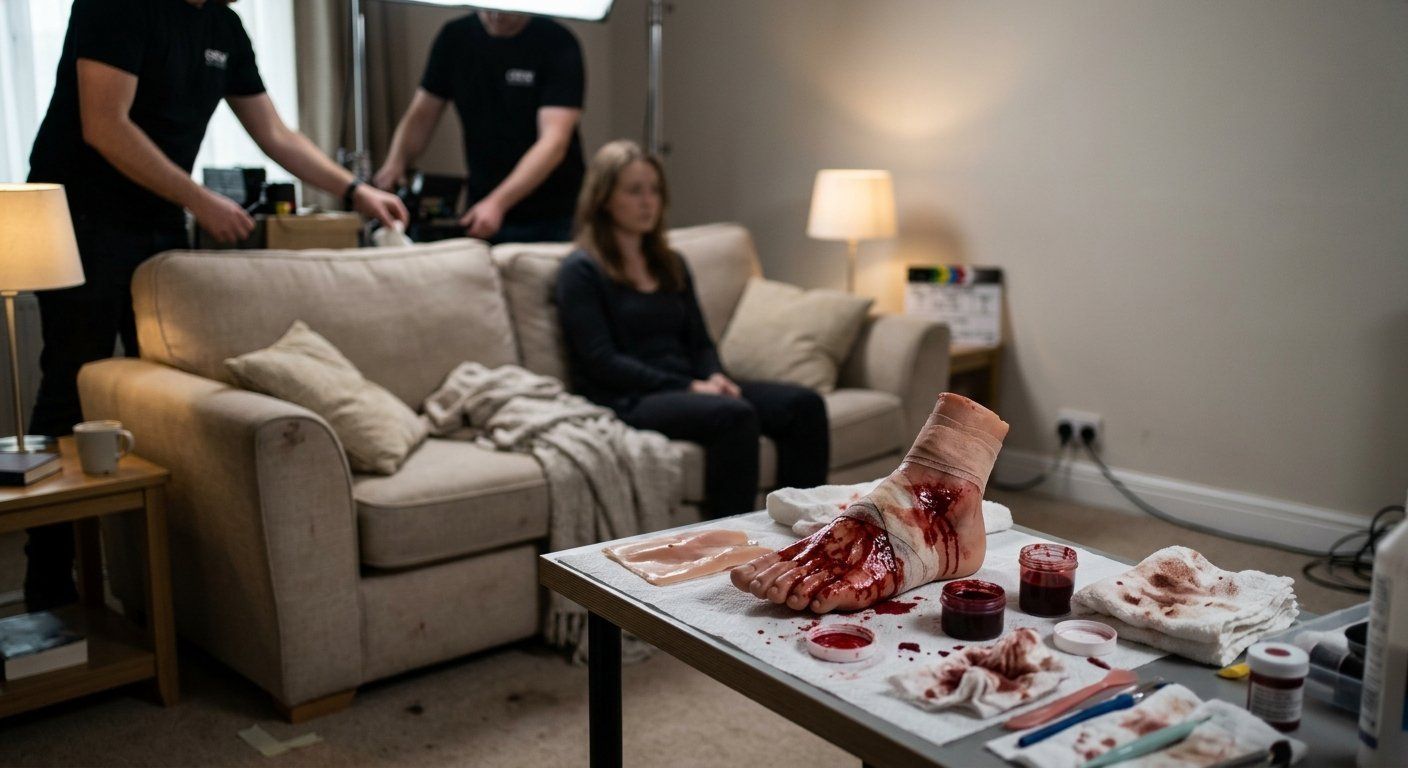 Euphoria muestra un pie seccionado con prótesis hiperrealistas: la sangre oscura “salpica de verdad” y el caos empieza cuando Cassie llora.