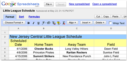 Google Spreadsheets