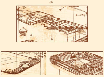 Ficción del diseño de un iPhone por Leonardo da Vinci, obra de Kevin Tong.