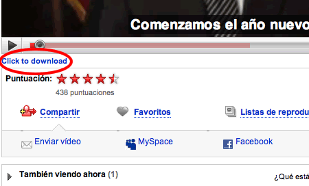 Vídeo de Obama en YouTube, con opción de descarga.