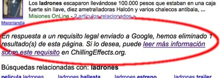 SGAE vs Google