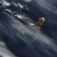 Tercera imagen de satélite de la erupción de El Hierro (detalle)