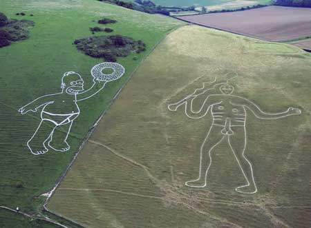 Homer Simpson en Cerne Abbas
