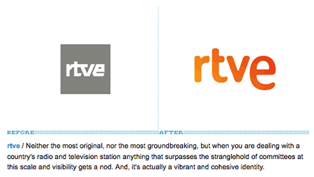 Reseña del nuevo logo de RTVE en Brand New.