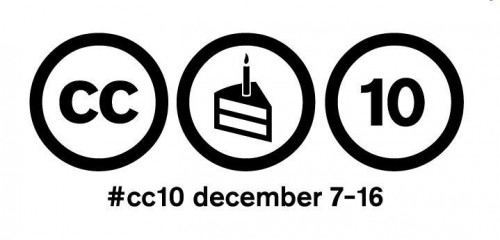 Logo del X aniversario de Creative Commons